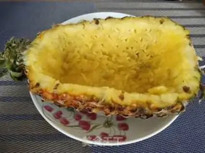 Make pineapple boat fruit salad step 5