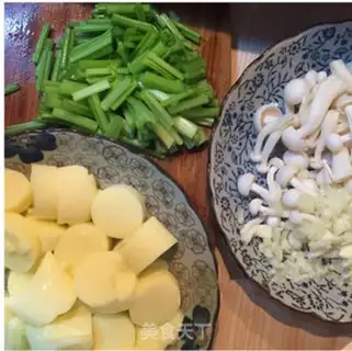 Make Okja bean curds white mushrooms step 0