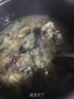 Make Porridge of salty pork step 13