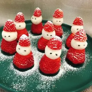 Make Strawberry Snowman step 7