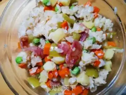 Make ♪ Taste the salami rice ♪ step 6