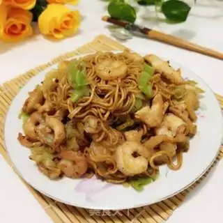 Make Chicken shrimp noodles step 13