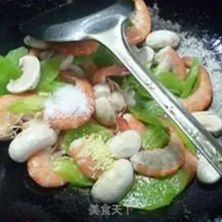 Make Fresh mushrooms and headless shrimp step 8