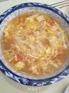 Make Golden fungus egg soup step 10