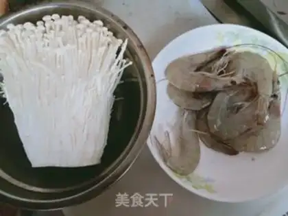 Make Golden pin mushroom shrimp step 0