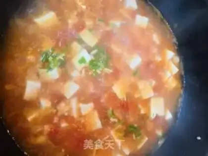 Make Shrimp soup with green tofu tomatoes step 7
