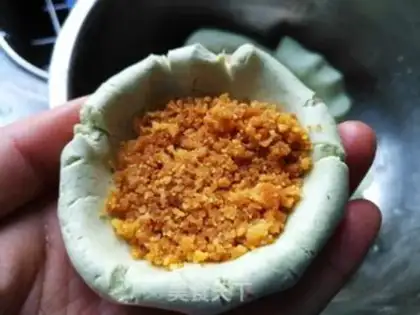 Make Fish pine, salty egg, green step 9