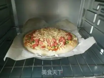 Make Ham sausage pizza step 12
