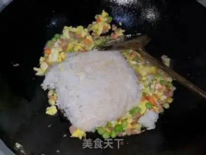 Make Corn pea ham and rice step 10