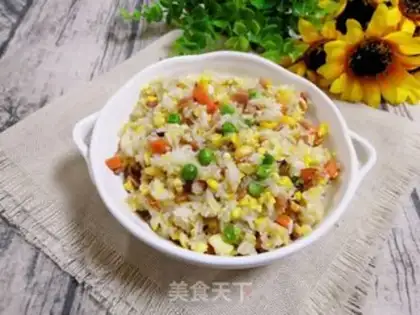 Make Corn pea ham and rice step 14