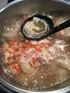 Make Pumpkin peanuts and snow chicken soup step 7