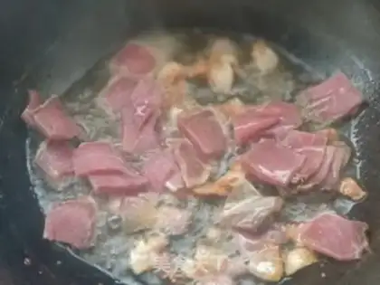 Make Autumn fried ham step 5