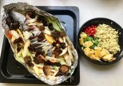 Make Thai tin paper roasted black fish step 1
