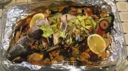 Make Thai tin paper roasted black fish step 3