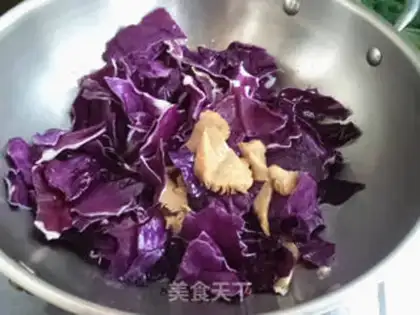 Make Monkey-head mushrooms burn purple kale step 9