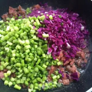 Make Bacon sausage fried rice step 5