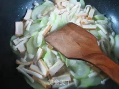 Make Fish tofu, white mushrooms step 7