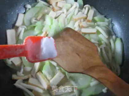 Make Fish tofu, white mushrooms step 8