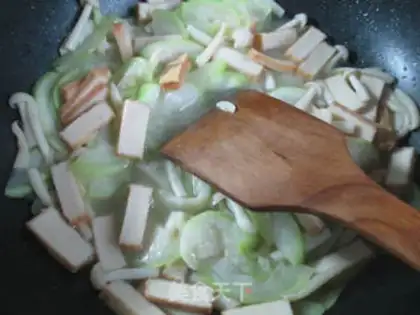 Make Fish tofu, white mushrooms step 10