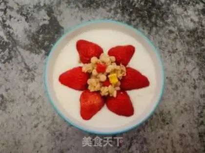 Make Strawberry cereal yogurt bowl step 5