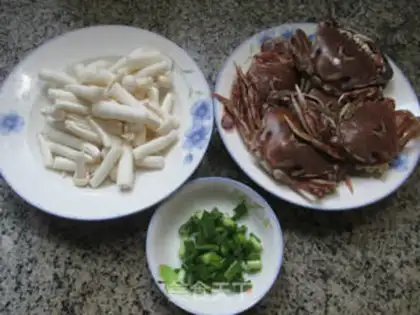 Make Seafood mushrooms and crabs step 0