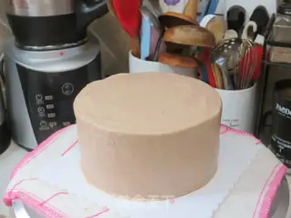 Make Chocolate cream birthday cake step 20