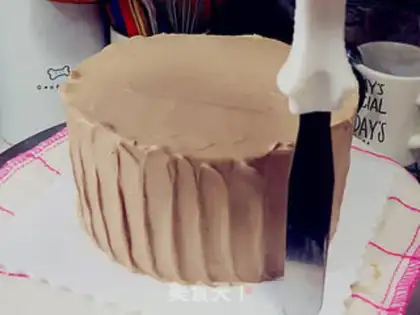 Make Chocolate cream birthday cake step 21