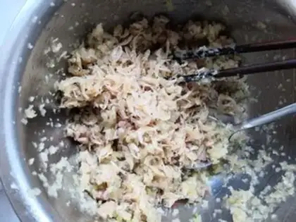 Make Puffy ham buns step 7