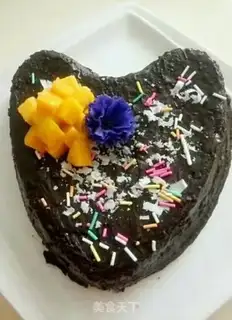Make Chocolate-fresh heart cake step 19