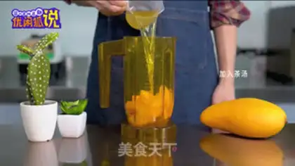 Make Mango milk and tea step 1