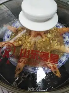 Make Garlic fans steam out the back shrimp step 8