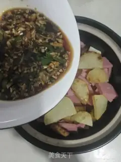 Make A thousand-page tofu ham fan step 9