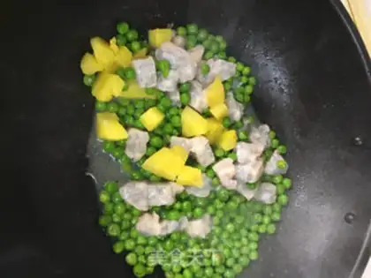 Make Peas and pineapple and shrimp step 5
