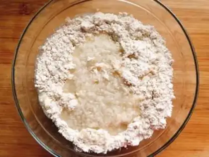 Make A rice sesame cake step 1
