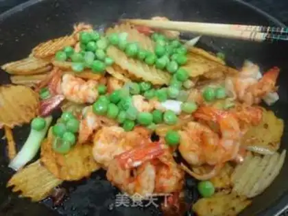 Make Dry potato shrimp step 3