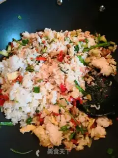 Make Chicken cucumber fried rice step 5