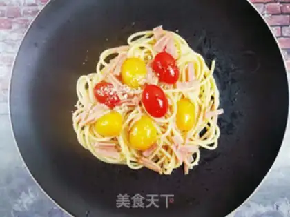 Make Tomato ham pasta step 12