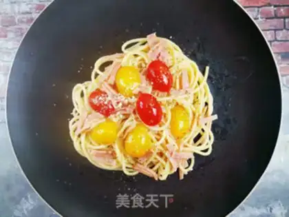 Make Tomato ham pasta step 13