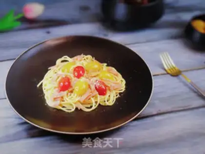 Make Tomato ham pasta step 14