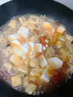 Make Onions, tomatoes, tofu, tofu step 5