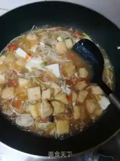 Make Onions, tomatoes, tofu, tofu step 7