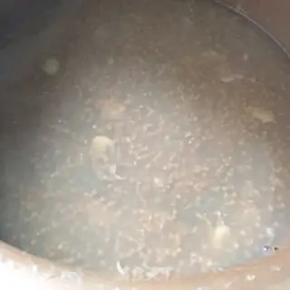 Make Bean money, red bean congee step 7