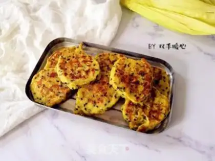 Make Fresh corn cream sesame cake step 9