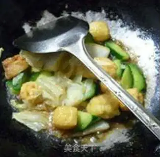 Make The cucumber, the tofu, the cabbage step 10