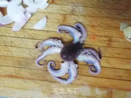 Make Iron-plated black pepper pepper and octopus step 7