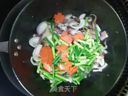 Make Iron-plated black pepper pepper and octopus step 10
