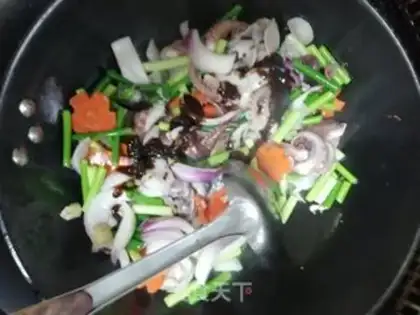 Make Iron-plated black pepper pepper and octopus step 11