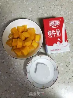 Make Milk peach gel mango step 1