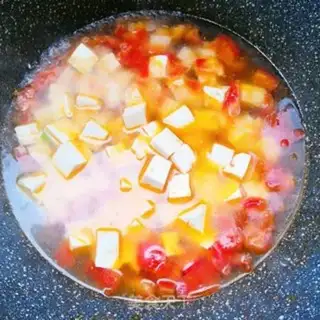 Make Tomato tofu egg soup step 5