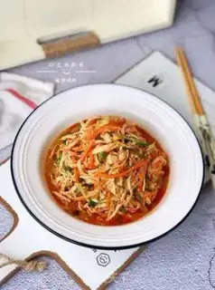 Make Spicy chicken silk step 12